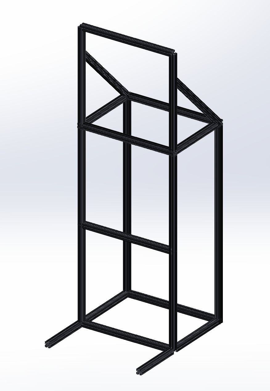 T-slot aluminum frame for the fan wall