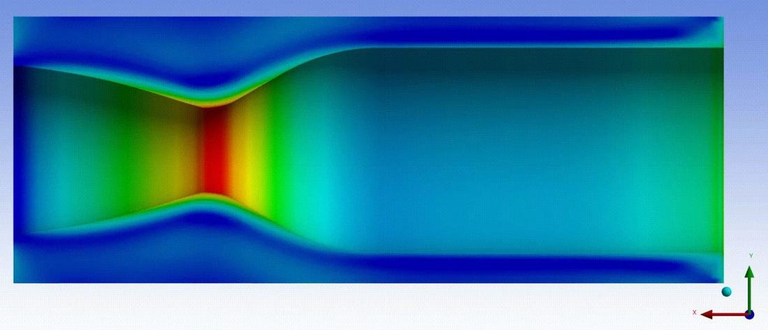 ANSYS heat transfer contour through the nozzle wall
